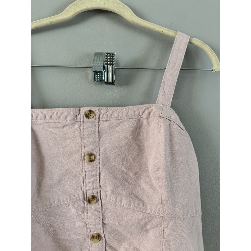 Abercrombie & Fitch Lilac Button Front Smocked Crop Top Tank Size Large - Picture 4 of 7